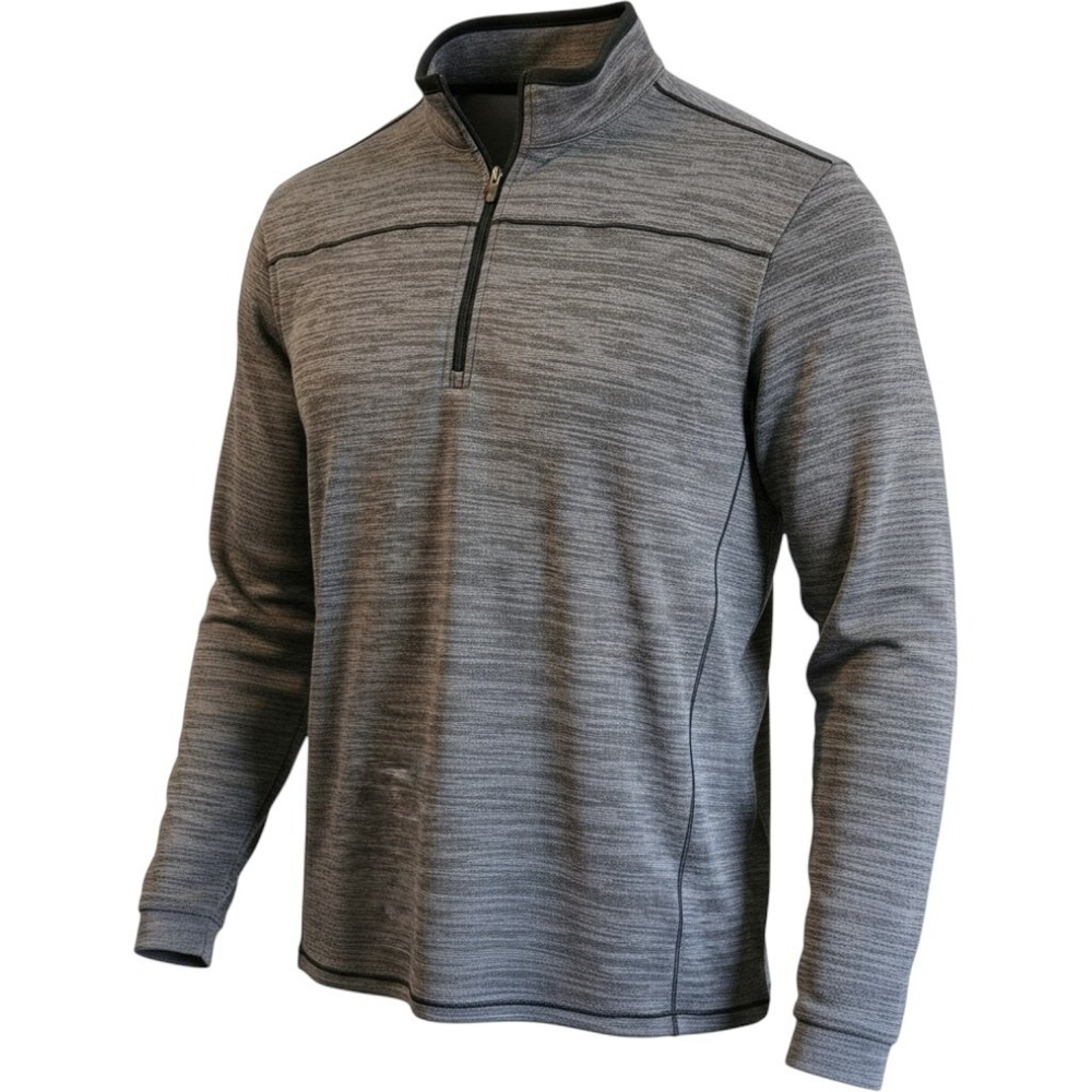 1/4 Zip Pullover in Gray, Pebble Beach Dry-Luxe Performance Heather Medium